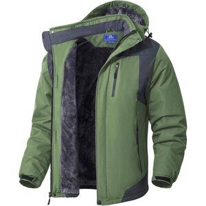Mens Skiing Jackets with Hoode Snowboarding Waterproof Fleece Liner Coats Windpr